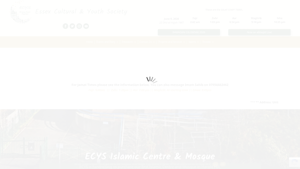 Screenshot of the Essex Cultural & Youth Society website