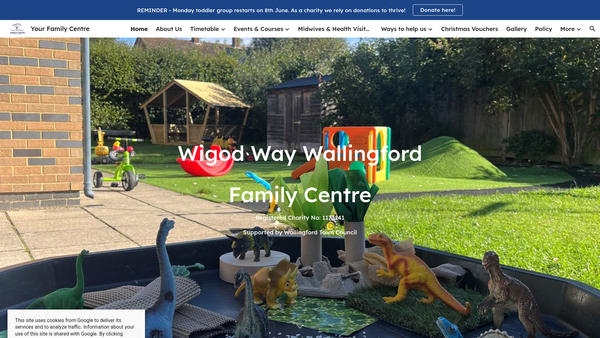 Screenshot of the Wigod Way Wallingford Family Centre website