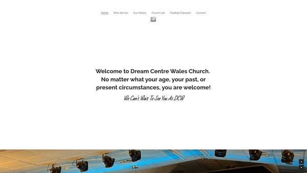 Screenshot of the Dream Centre Wales website