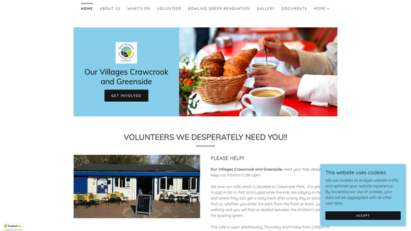 Screenshot of the Our Villages Crawcrook And Greenside CIO website