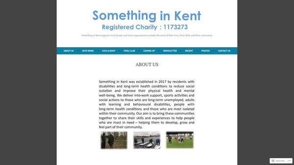 Screenshot of the Something In Kent website