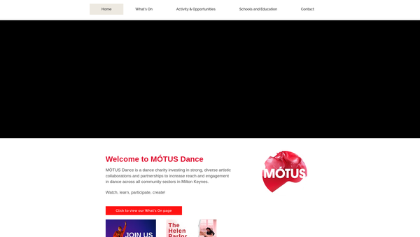 Screenshot of the Motus website