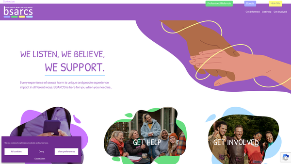 Screenshot of the The South Yorkshire Sexual Violence Partnerhip website