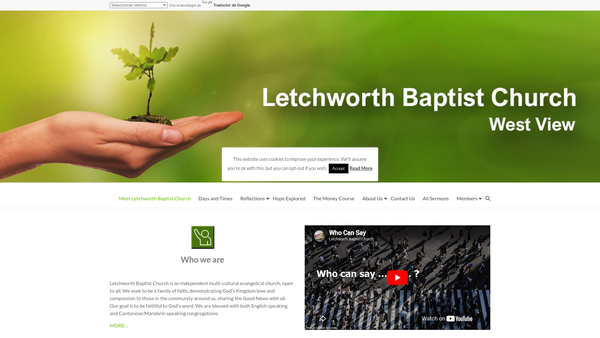 Screenshot of the Letchworth Baptist Church website