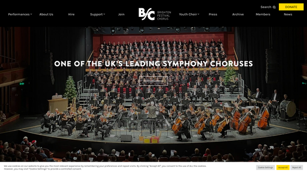 Screenshot of the Brighton Festival Chorus website
