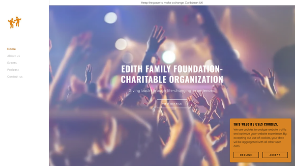 Screenshot of the Edithfamily Foundation website