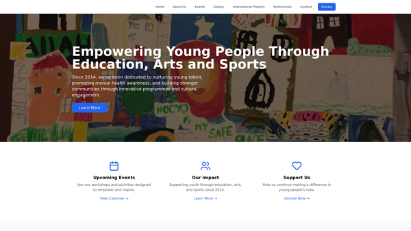 Screenshot of the Galbur Foundation website