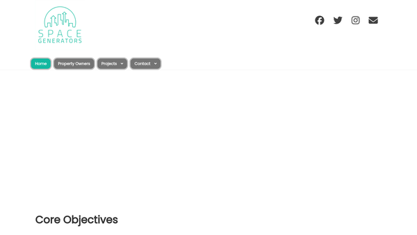 Screenshot of the Space Generators website