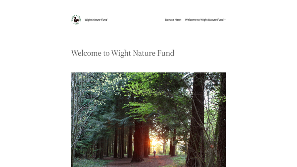 Screenshot of the Wight Nature Fund website