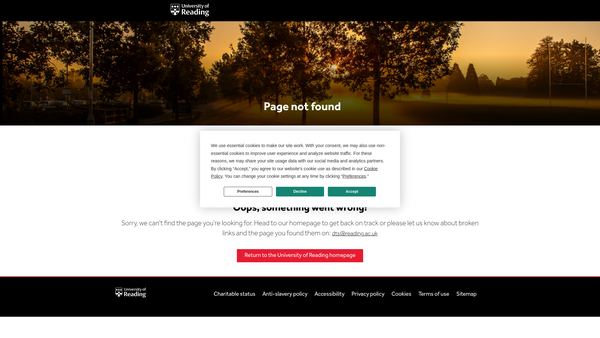 Screenshot of the The Friends Of The University Of Reading website