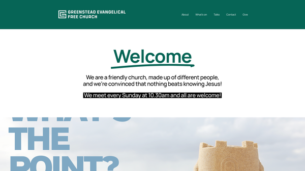 Screenshot of the Greenstead Evangelical Free Church website