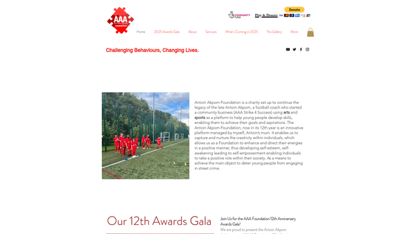 Screenshot of the Antoin Akpom Achievements Foundation website
