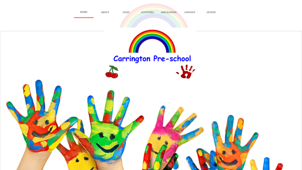 Screenshot of the Carrington Pre-School website