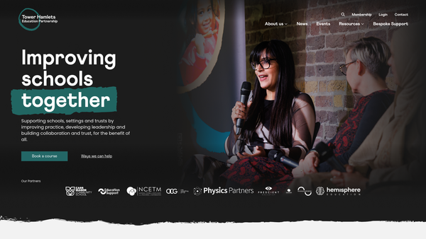 Screenshot of the Tower Hamlets Education Partnership website