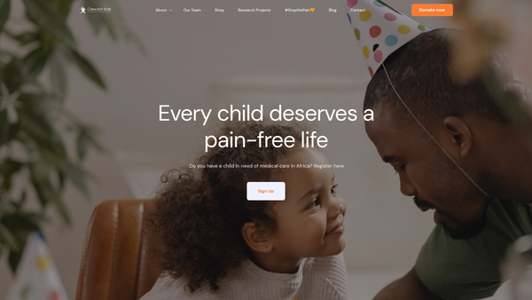 Screenshot of the Crescent Kids website