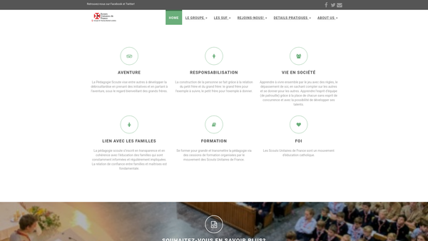 Screenshot of the Scouts Unitaires De France In London website