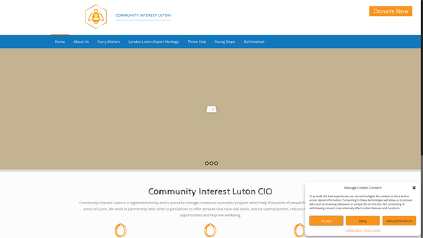 Screenshot of the Community Interest Luton website