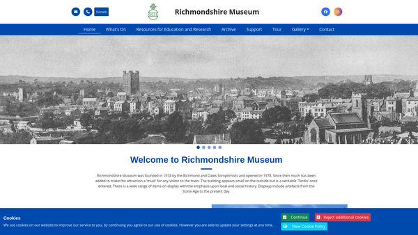 Screenshot of the Richmondshire Museum website