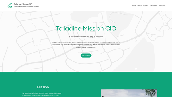 Screenshot of the Tolladine Mission website