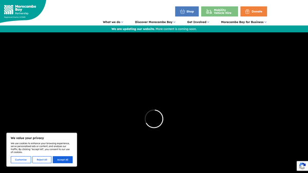 Screenshot of the Morecambe Bay Partnership website