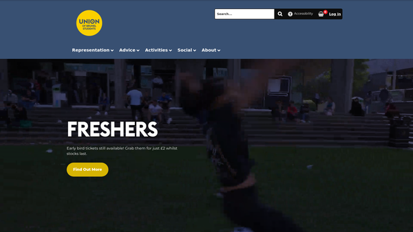 Screenshot of the Union Of Brunel Students website