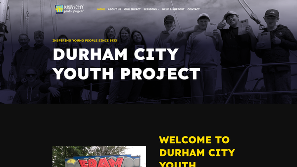 Screenshot of the Durham City Youth Project website