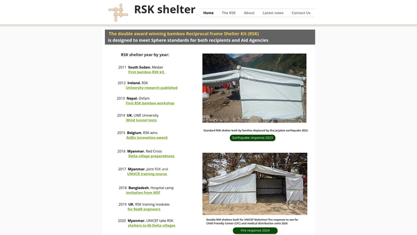 Screenshot of the Rsk Shelter, Health And Education website