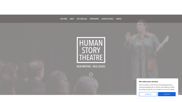 Screenshot of the Human Story Theatre website