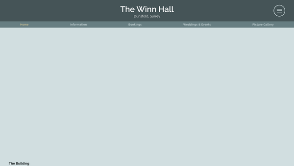 Screenshot of the The Winn Memorial Parish Hall CIO website