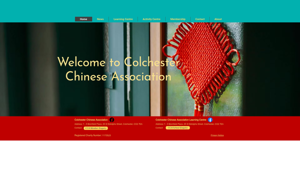Screenshot of the Colchester Chinese Association website