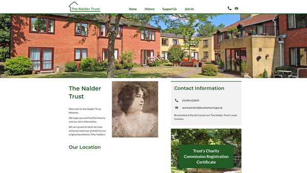Screenshot of the The Nalder Trust website