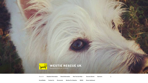 Screenshot of the Westie Rescue UK (Wruk) website