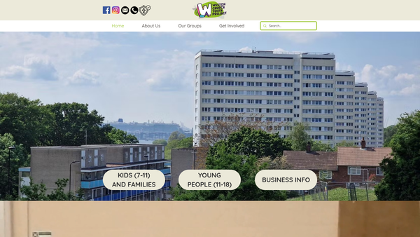 Screenshot of the Weston Church Youth Project website