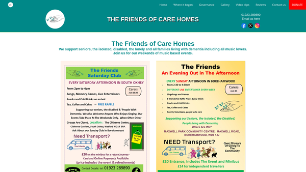 Screenshot of the The Friends Of Care Homes website