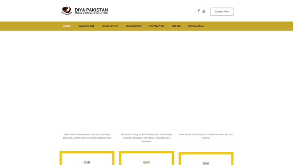 Screenshot of the Diya Education Foundation website