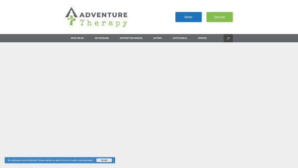 Screenshot of the Adventure Therapy website