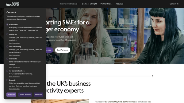 Screenshot of the The Productivity Group website