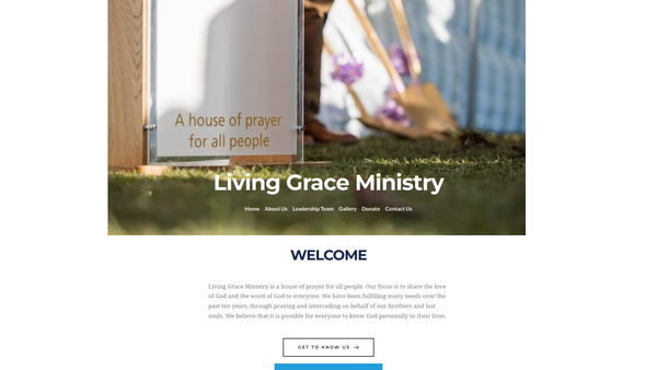 Screenshot of the Living Grace Ministry website