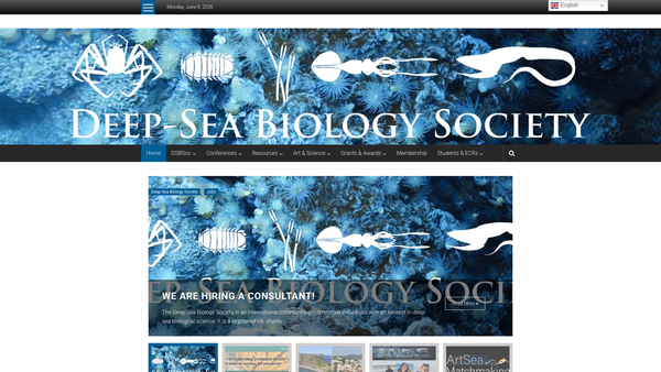 Screenshot of the The Deep-Sea Biology Society website