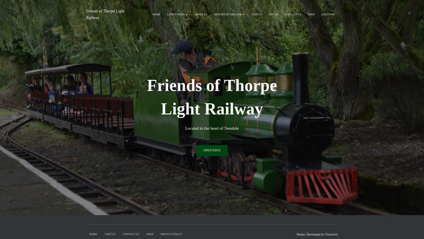 Screenshot of the Friends Of The Thorpe Light Railway website