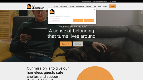 Screenshot of the The Bus Shelter Mk website