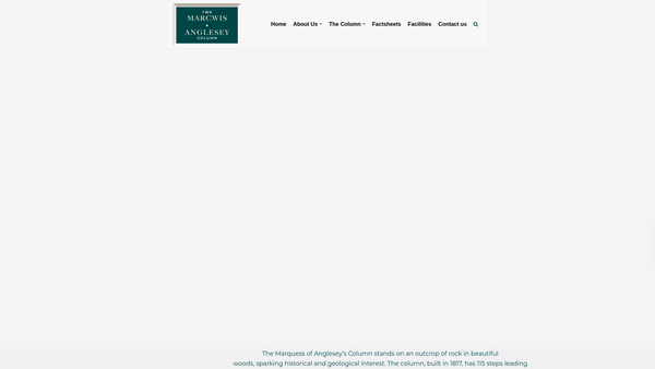 Screenshot of the Anglesey Column Trust website