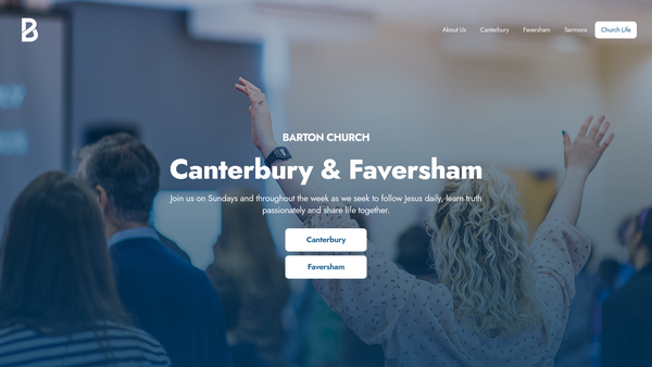 Screenshot of the Barton Church Canterbury website