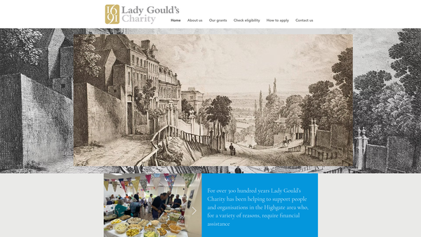 Screenshot of the Lady Gould's Charity website