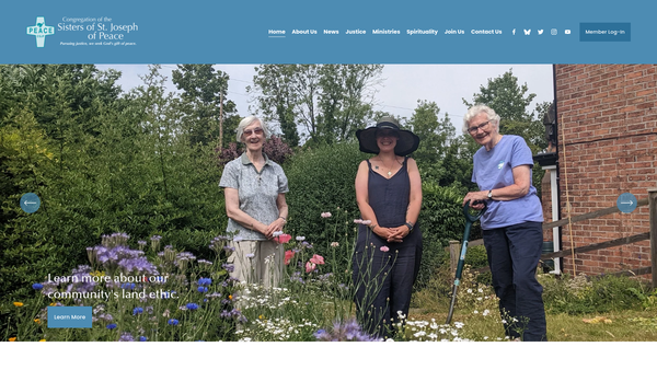 Screenshot of the The Sisters Of St. Joseph Of Peace CIO website