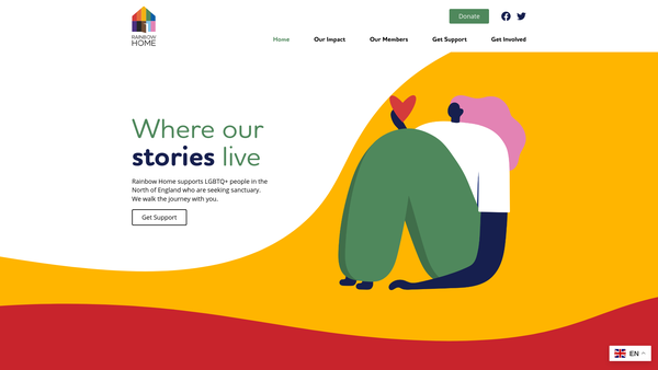 Screenshot of the Rainbow Home North website