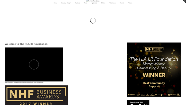 Screenshot of the The Hair Foundation website