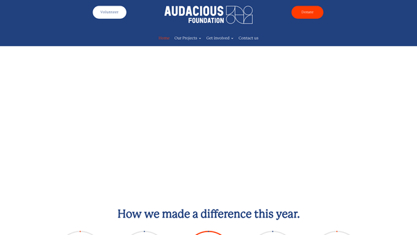 Screenshot of the Audacious Foundation website