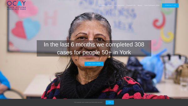 Screenshot of the Older Citizens Advocacy York website