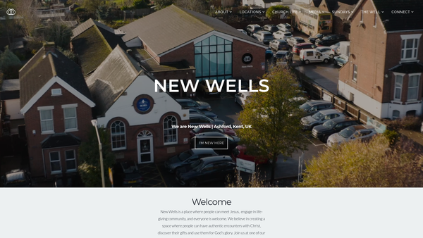 Screenshot of the New Wells Church Family website